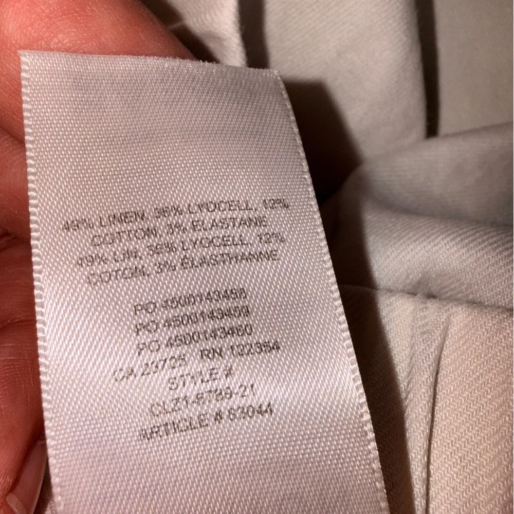 Babaton Aritzia Beige Pull On Linen Blend Pants - 1x